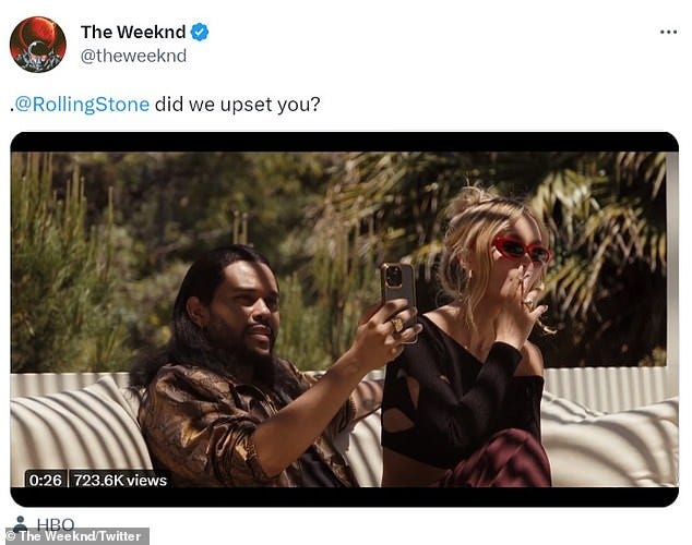The Weeknd HITS BACK at Rolling Stone article blasting his new show The  Idol as 'torture porn' | Daily Mail Online