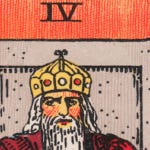 Rider Waite Smith tarot Emperor in red cloak and armor seated on throne Rider Waite Smith tarot Emperor in red cloak and armor seated on throne