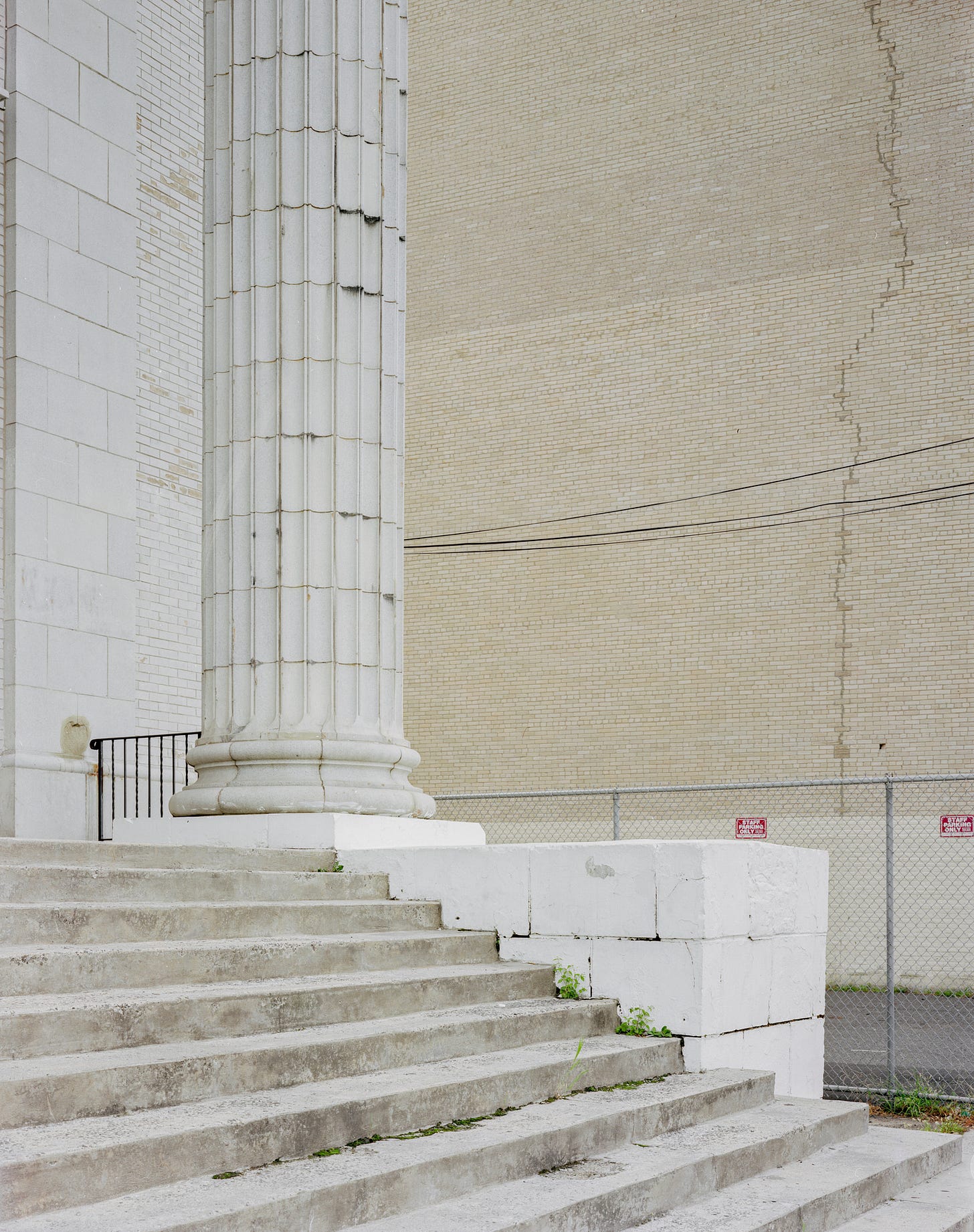 Large fluted column and steps, Port Richmond