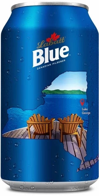 Celebrate Summer with Upstate NY Labatt Blue Cans