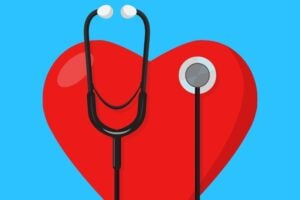 Illustration of a heart and stethoscope