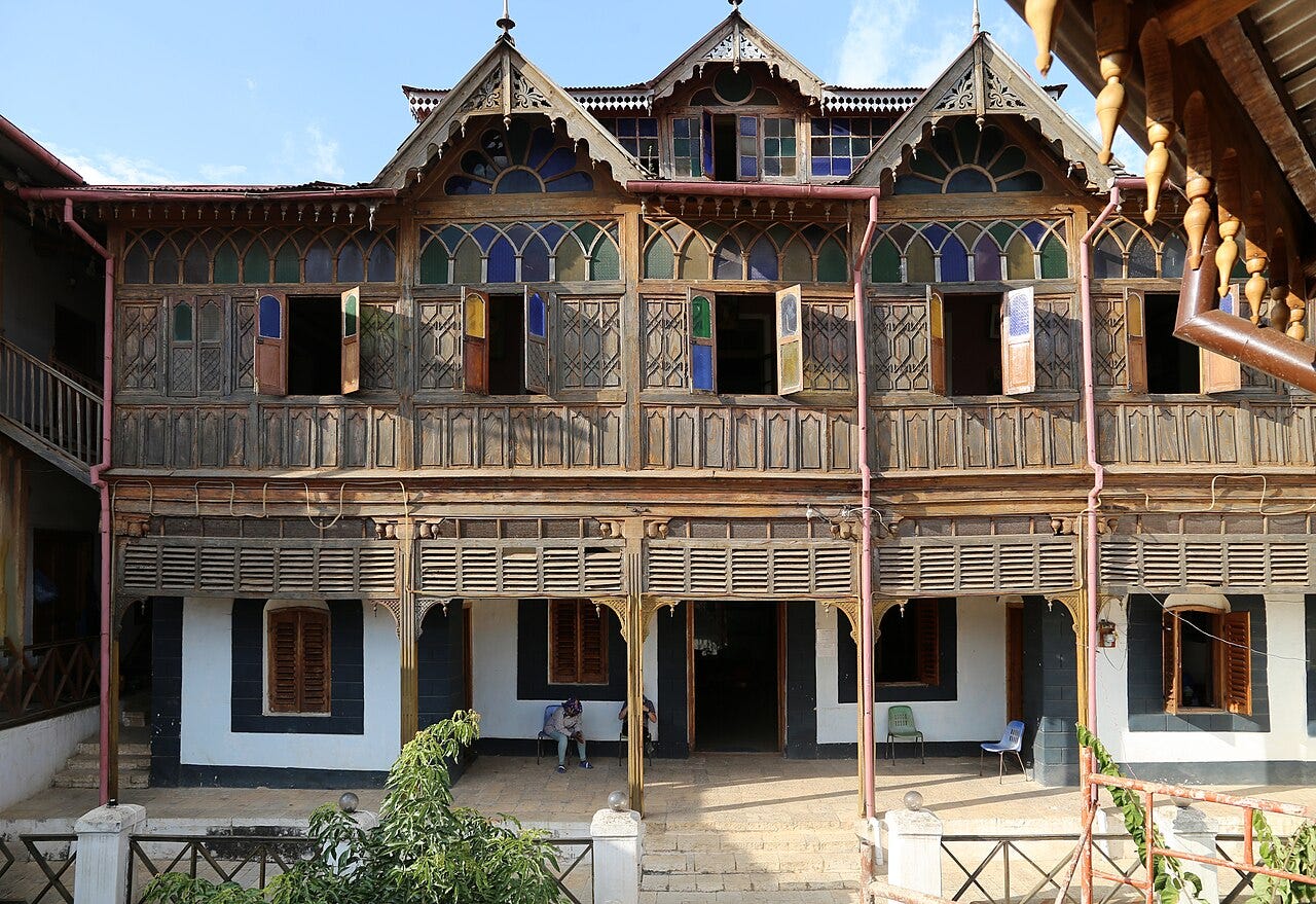 ornate decorated wooden house
