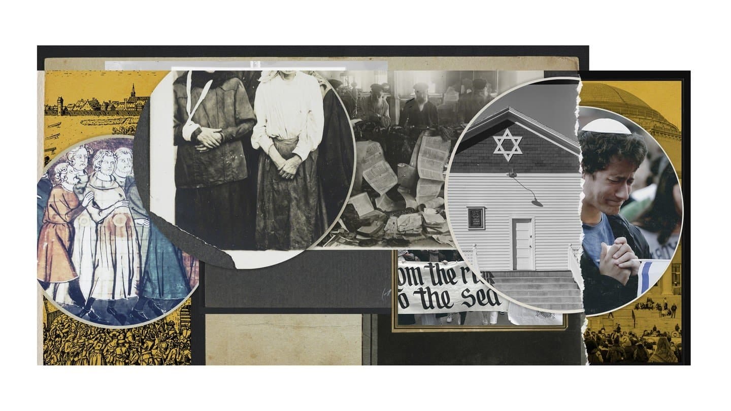Illustration by James Hosking. Sources: Erica Lansner / Redux; Eric Cox / Reuters; Fine Art Images / Getty; JDC Archives; Library of Congress; Luis Sinco / Getty; National Library of Israel.