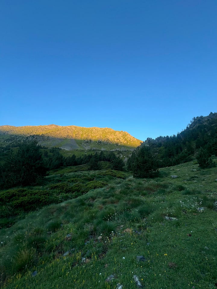 First climb of the stage and sunsrise