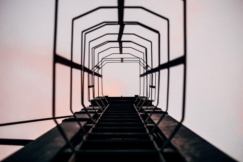 Fire, Ladder, Escape, Grid, Metal, Steel, Construction