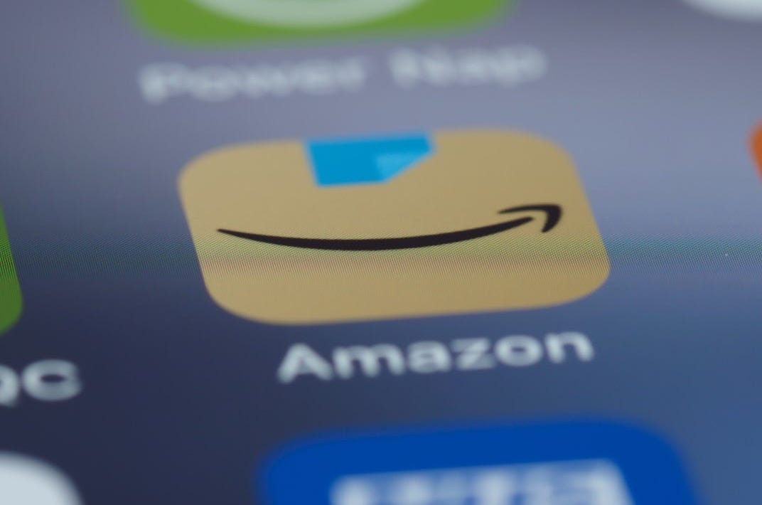 a close up of the amazon app logo