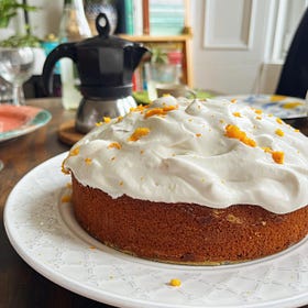 #22: pistachio and orange polenta cake, rose whipped cream