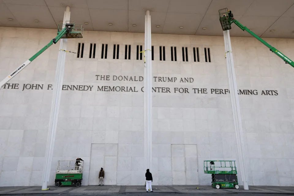 President Donald Trump has called for a federal judge to face charges after a ruling that will temporarily halt his renovations at the center and force his name to be removed from the structure (Reuters)