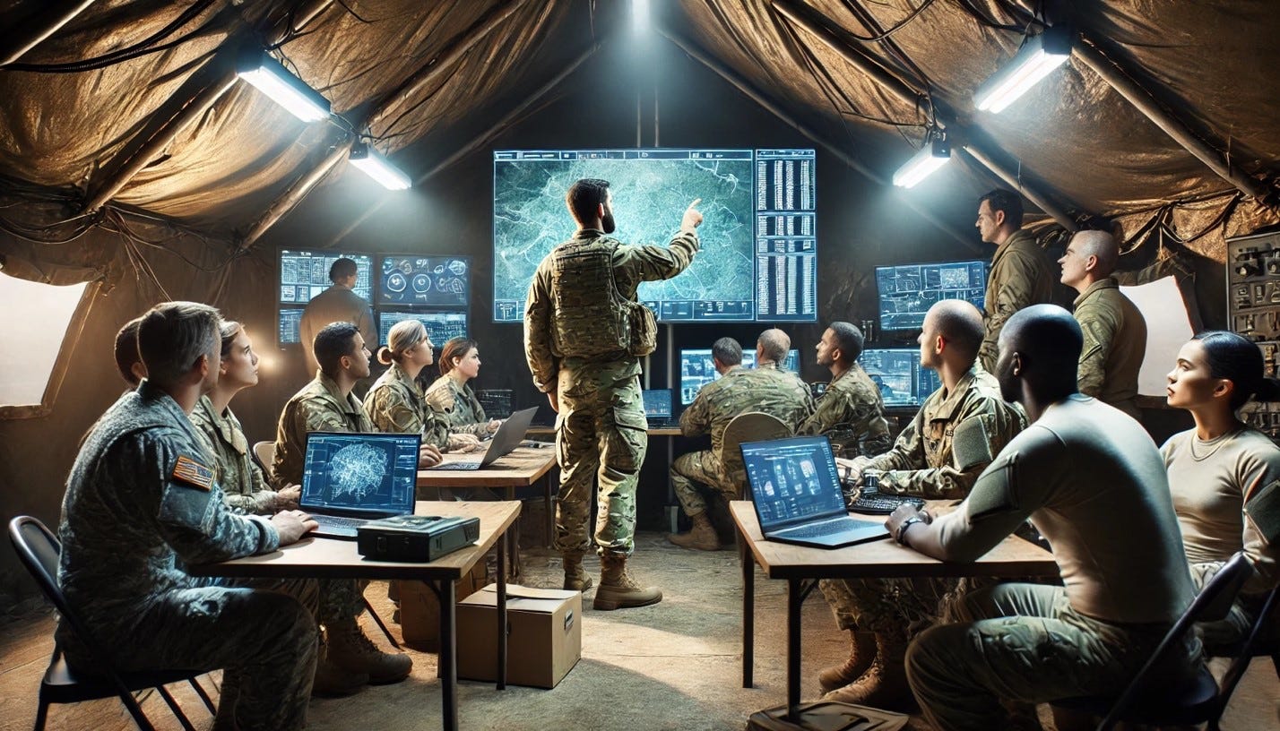 A group of soldiers in a room

Description automatically generated