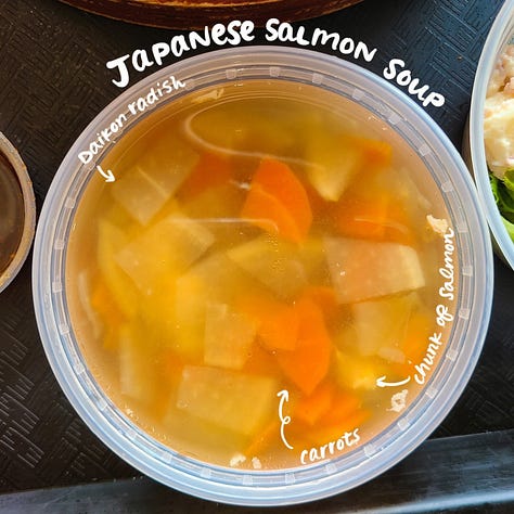 Yume x Sizzling Black Pepper Sauce, Potato Salad, Japanese Salmon Soup