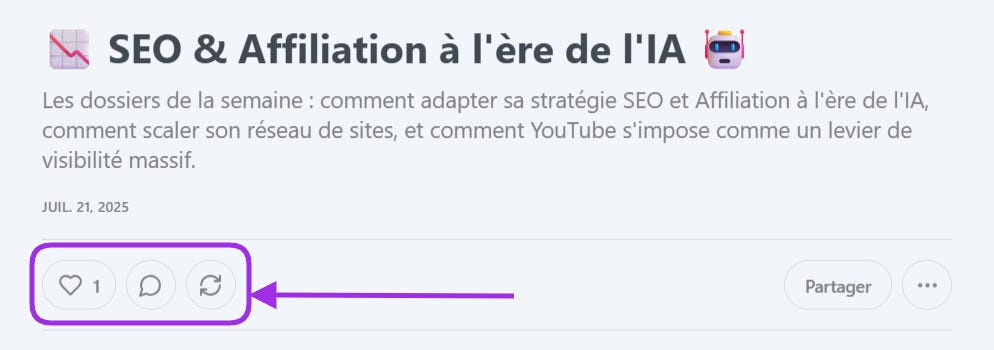 Laisse un like et un commentaire sous la newsletter