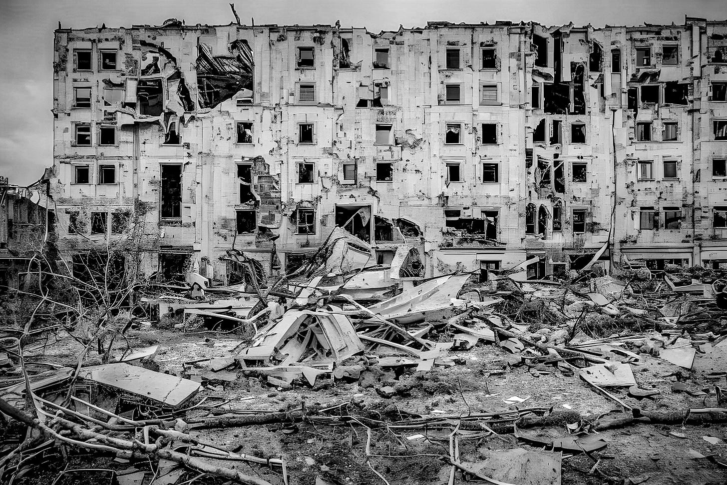 a very large building that has been destroyed a very large building that has been destroyed