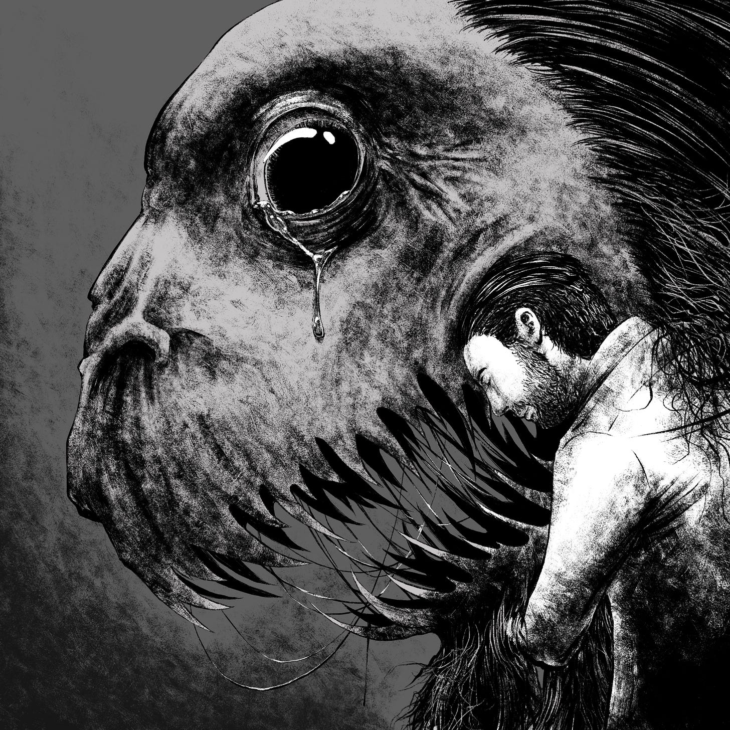 Lorenzo Stratton embraces the monster. Lorenzo Stratton embraces the monster.