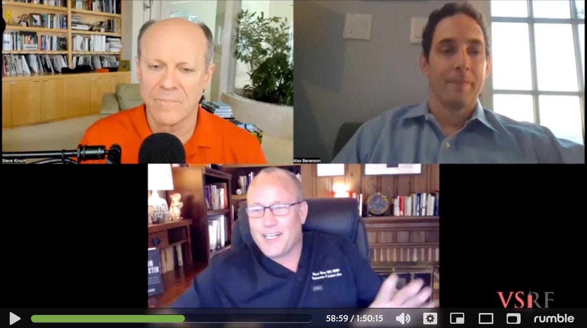 Dr. Pierre Kory Debating Alex Berenson on Steve Kirsch's VSRF Weekly Show Dr. Pierre Kory Debating Alex Berenson on Steve Kirsch's VSRF Weekly Show