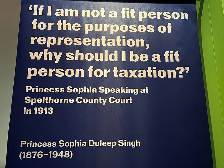 Clockwise from top left: the Banqueting Hall; a photo from 'The Last Princesses of Punjab' at Kensington Palace; the King's Staircase at Kensington Palace during an evening tour; a quote from Princess Duleep of Punjab