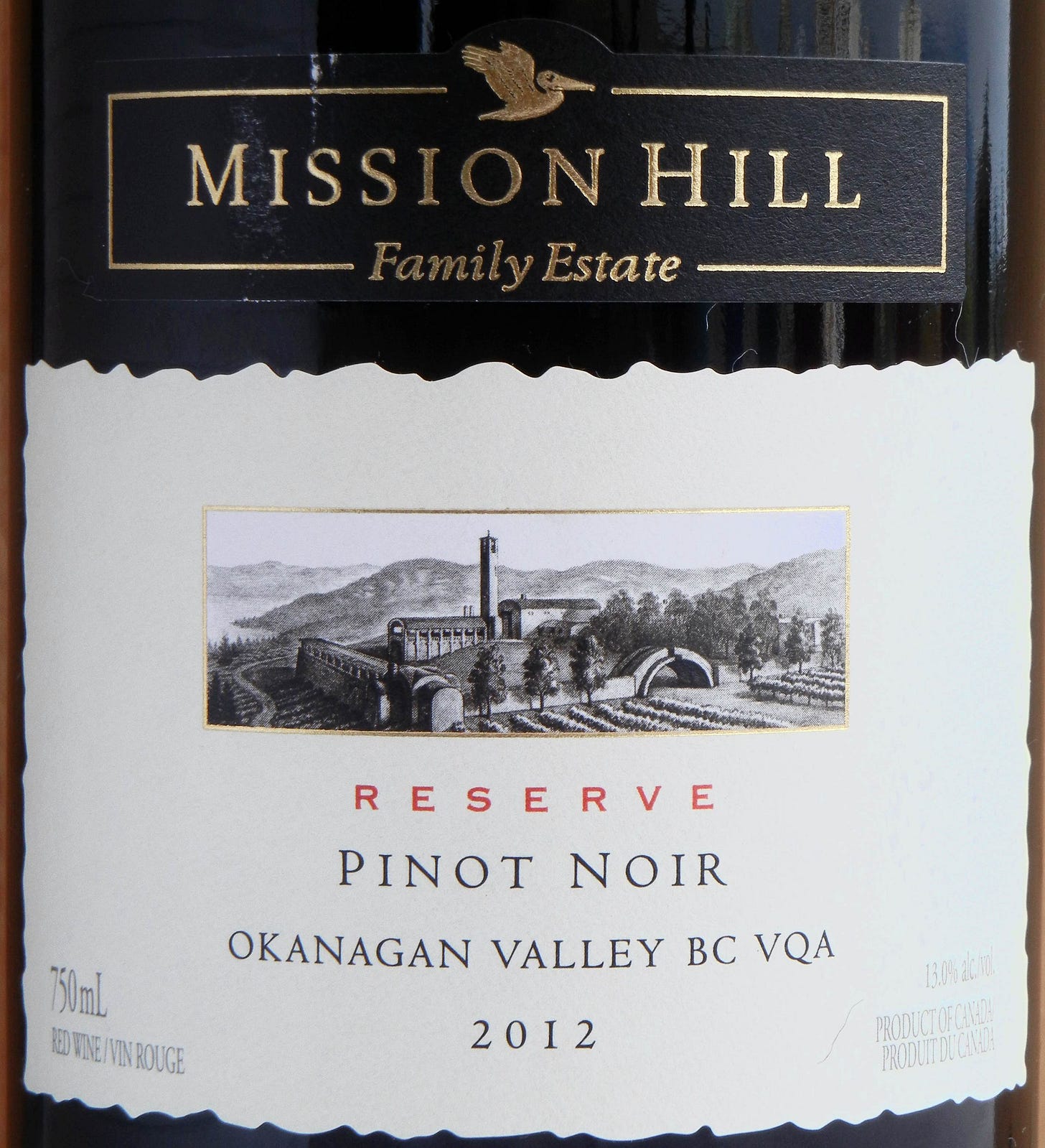 Mission Hill Reserve Pinot Noir 2012 Label - BC Pinot Noir Tasting Review 19 