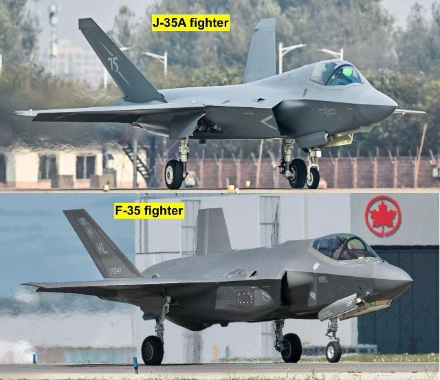 Close-up look at J-35A finally lets us compare it to the F-35