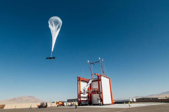 The company uses high-altitude balloons in the stratosphere to create an aerial wireless network. The company uses high-altitude balloons in the stratosphere to create an aerial wireless network.