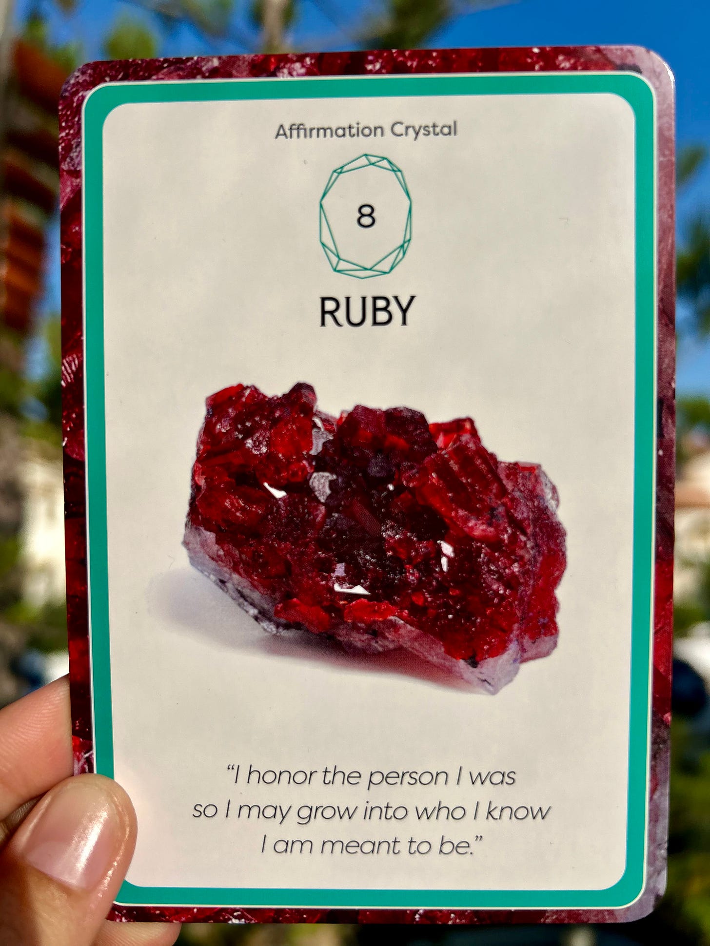 8 - Ruby - Affirmation Crystal - Native Spirit Oracle Cards