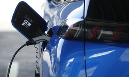 An electric vehicle at a charging station in Ingliston, Scotland An electric vehicle at a charging station in Ingliston, Scotland