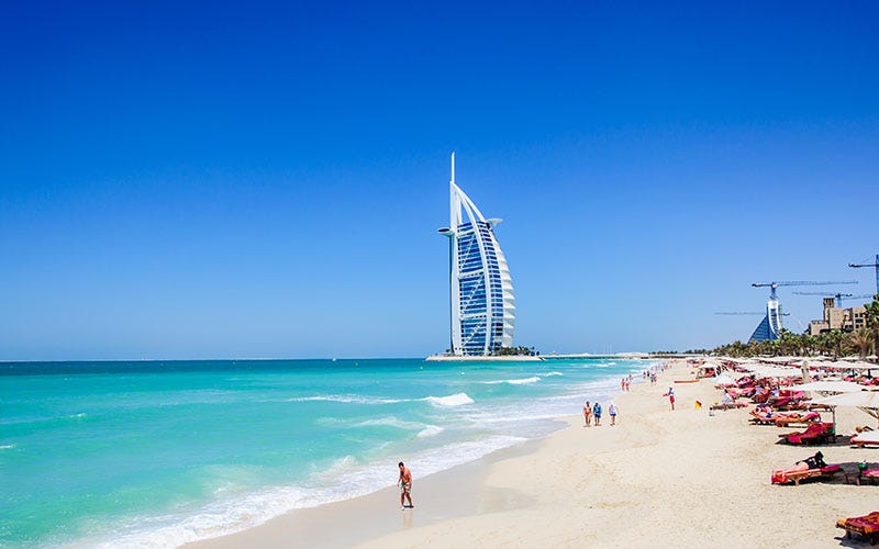 Secret Beach Dubai with breathtaking ocean views.