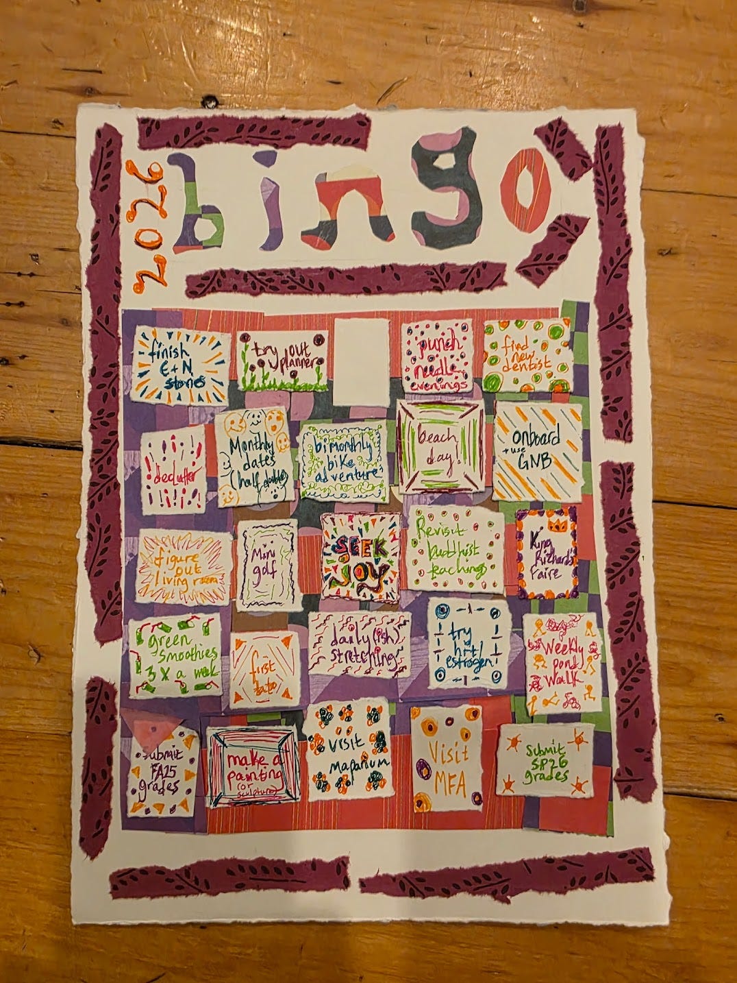 Issue #126: How to make a Bingo Card for your year