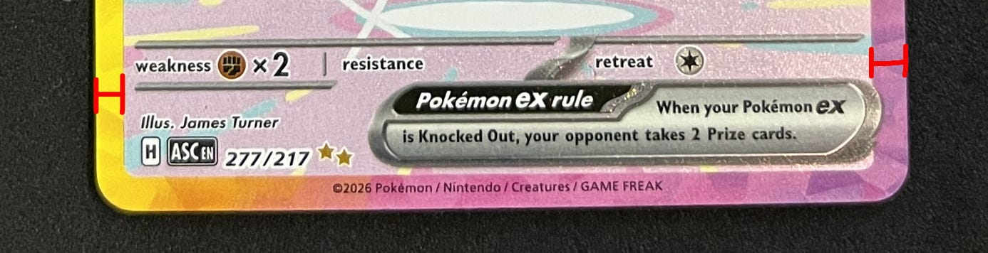 Measurement of Mega Dream Pikachu ex left/right centering. Measurement of Mega Dream Pikachu ex left/right centering.