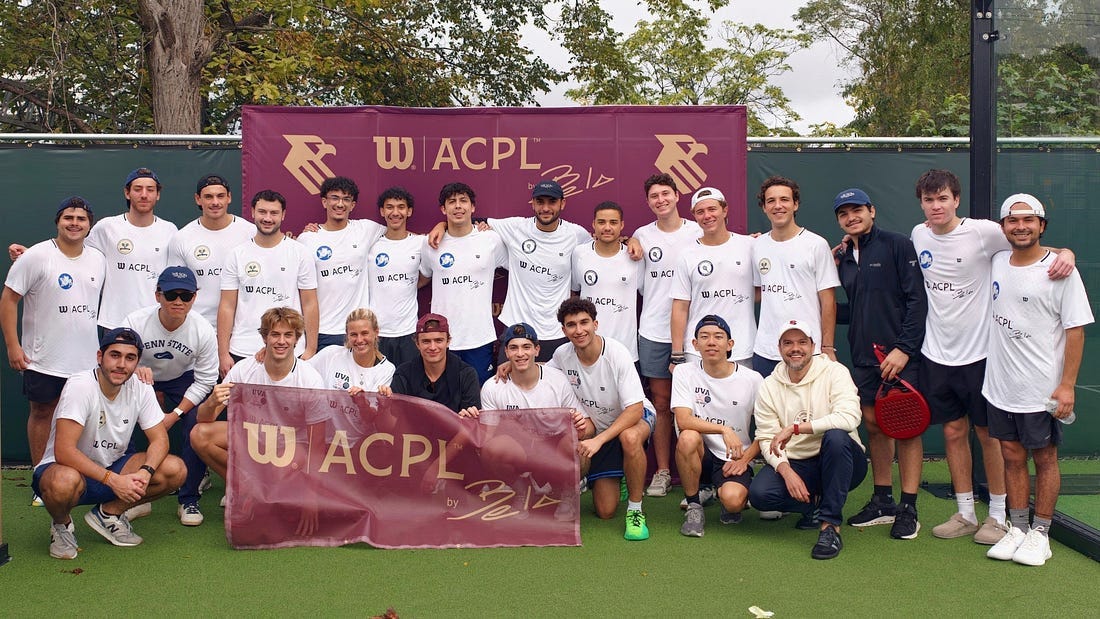 College padel players on court at American Collegiate Padel League (ACPL) event at Padel Social in Bethesda, MA