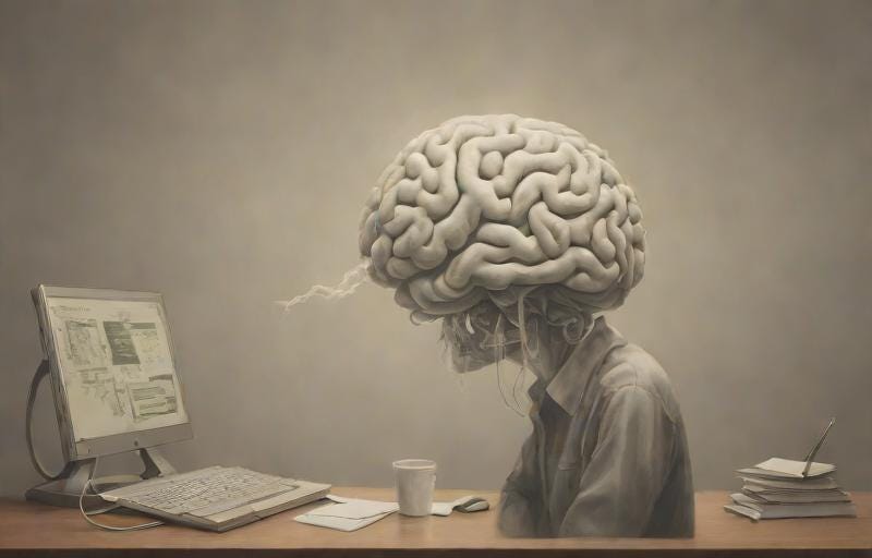 Heather with Brain Fox at desk