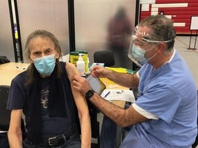 Gordon Lightfoot, 82, got his Moderna shot at Seneca College on Wednesday, March 17, 2021. Gordon Lightfoot, 82, got his Moderna shot at Seneca College on Wednesday, March 17, 2021.