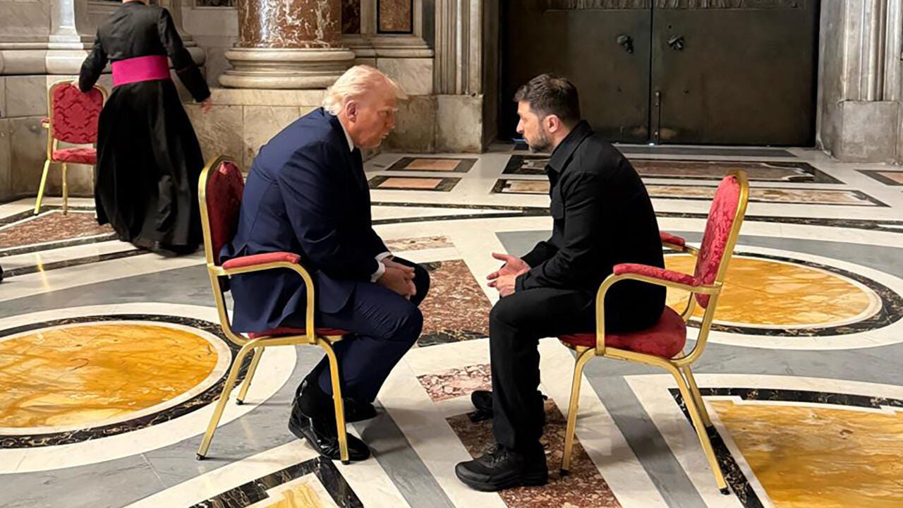 Trump, Zelensky meet one-on-one in Vatican basilica to seek peace in Ukraine