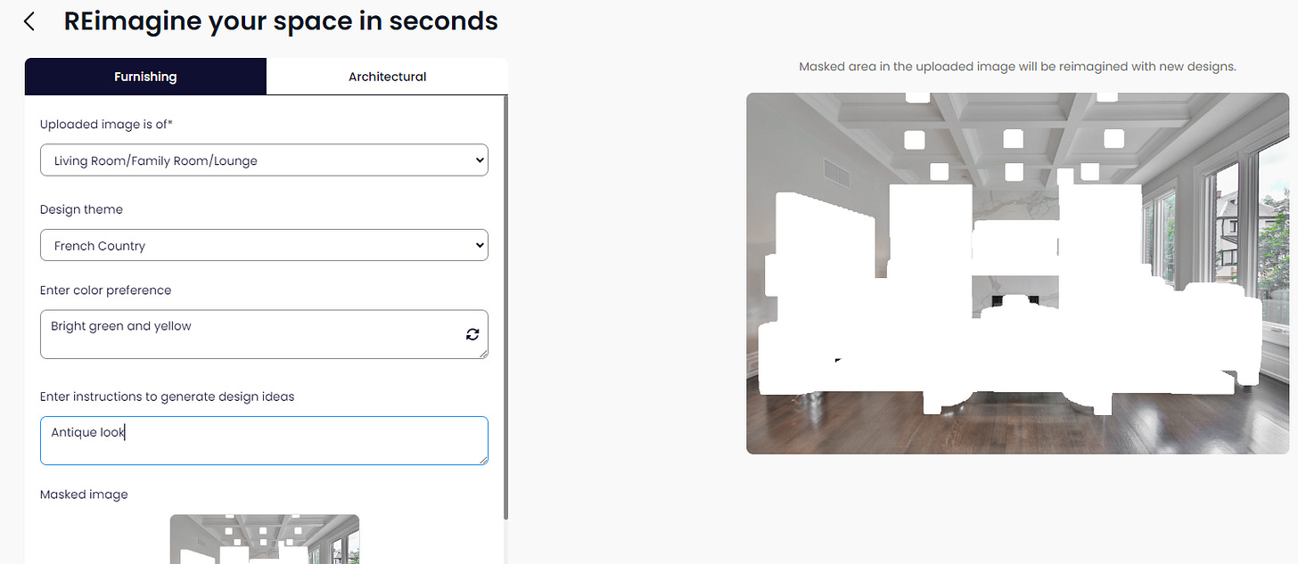 Masking and instructions options in REimagine