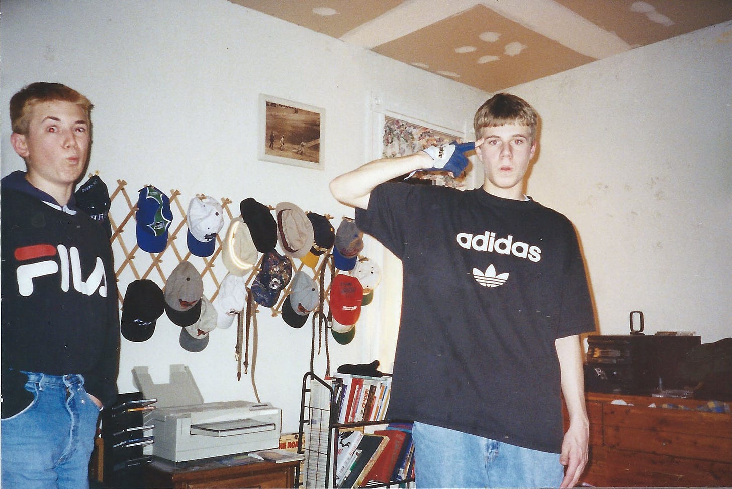 Wes as a teenager, making funny faces with a friend Wes as a teenager, making funny faces with a friend