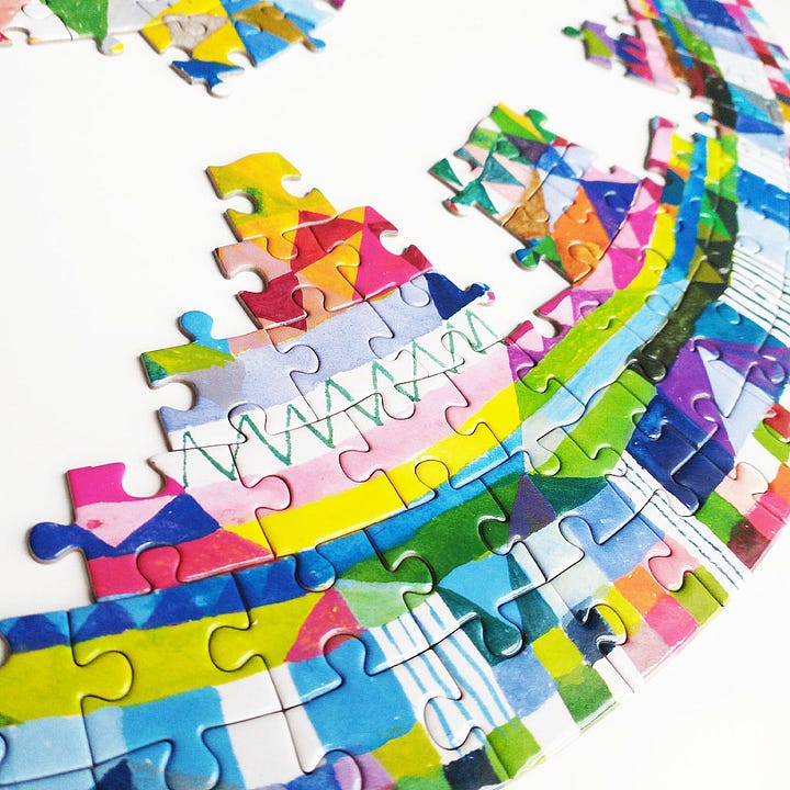 Eeboo Piece and Love Triangle Pattern Jigsaw Puzzle