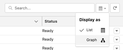 Screenshot of the Graph view option on the Data Model tab