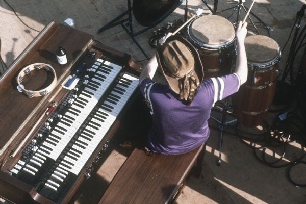 Ron &quot;Pigpen&quot; McKernan Playing Conga Drums | Photograph | Wisconsin  Historical Society