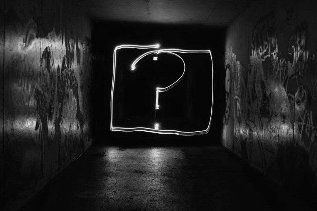 question mark neon signage question mark neon signage