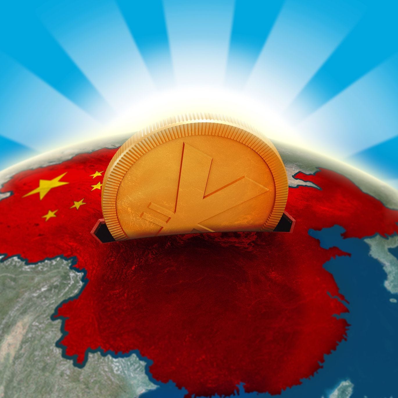image of chinese yuan coin backed by gold