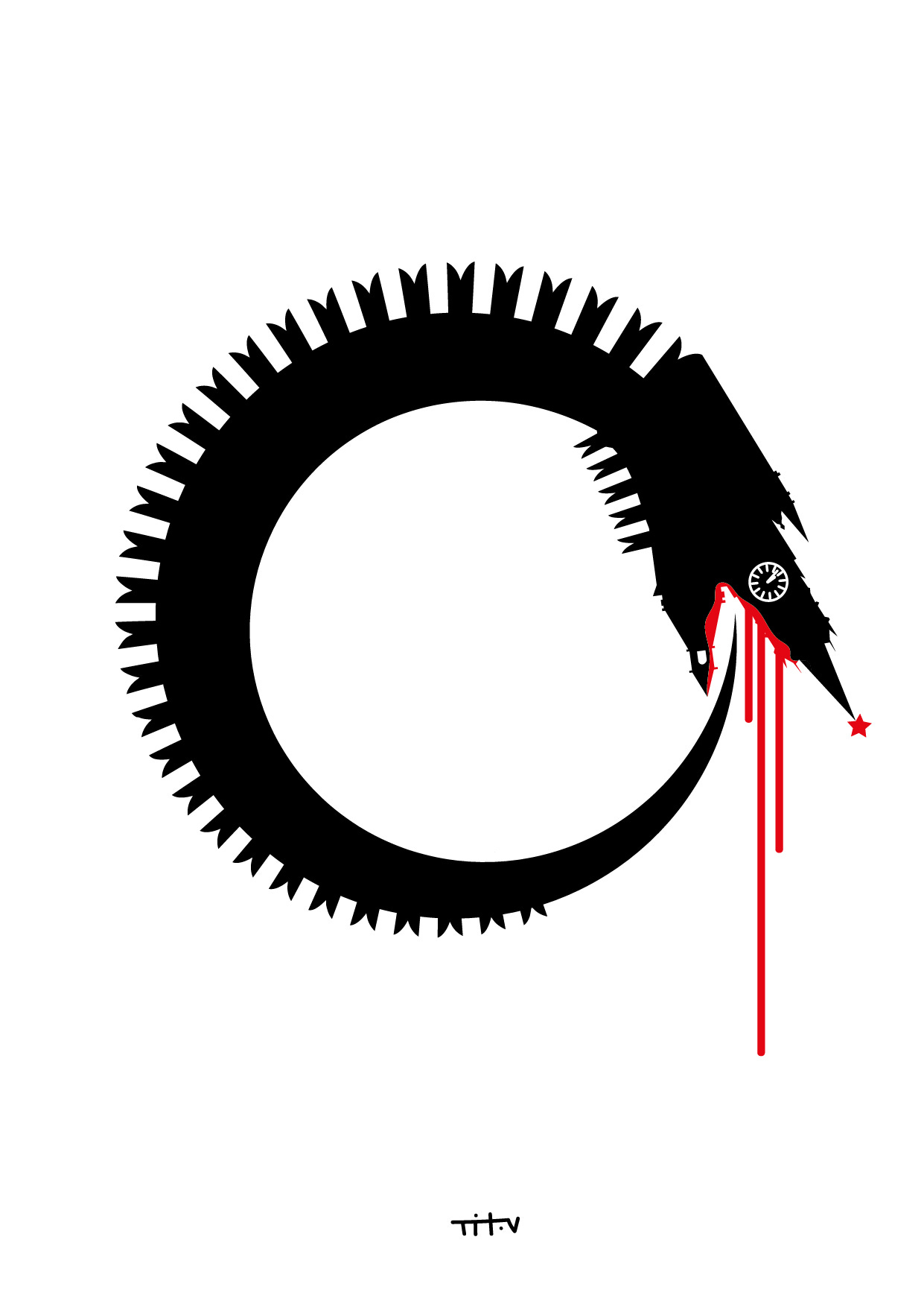 May be a doodle of centipede and text