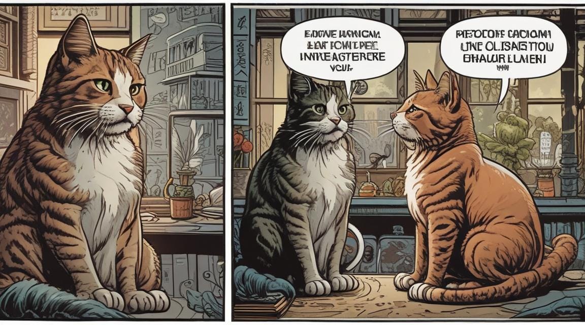 Image of cats speaking unknown languages