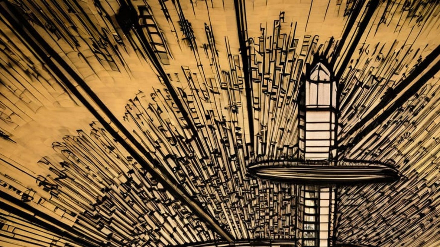 Tower symbolizing soundscapes with unconventional musical interludes