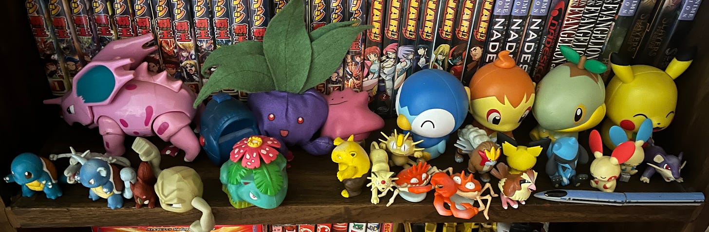 Soaker’s collection of Pokémon figures and toys