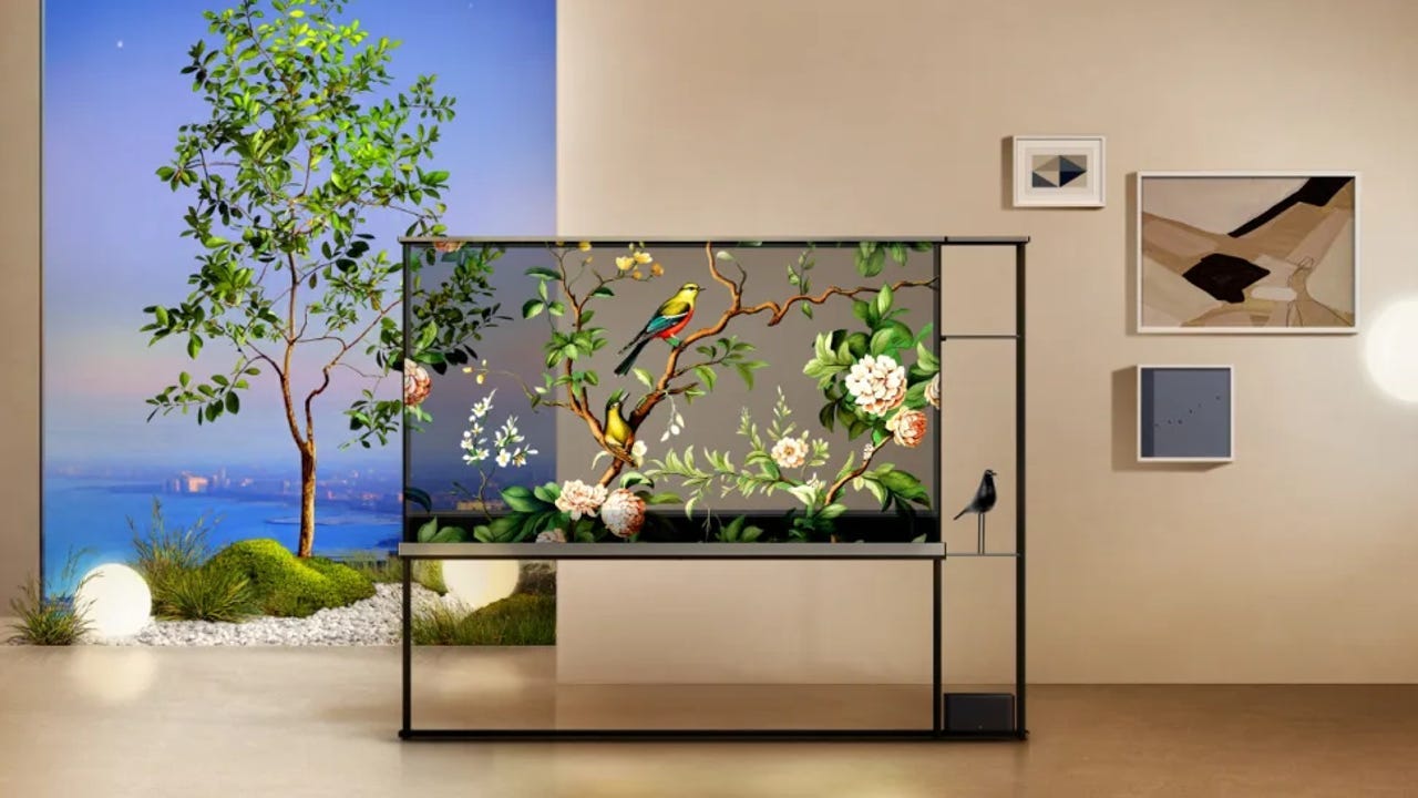 Samsung, LG display transparent TV screens at CES 2024 in Las Vegas