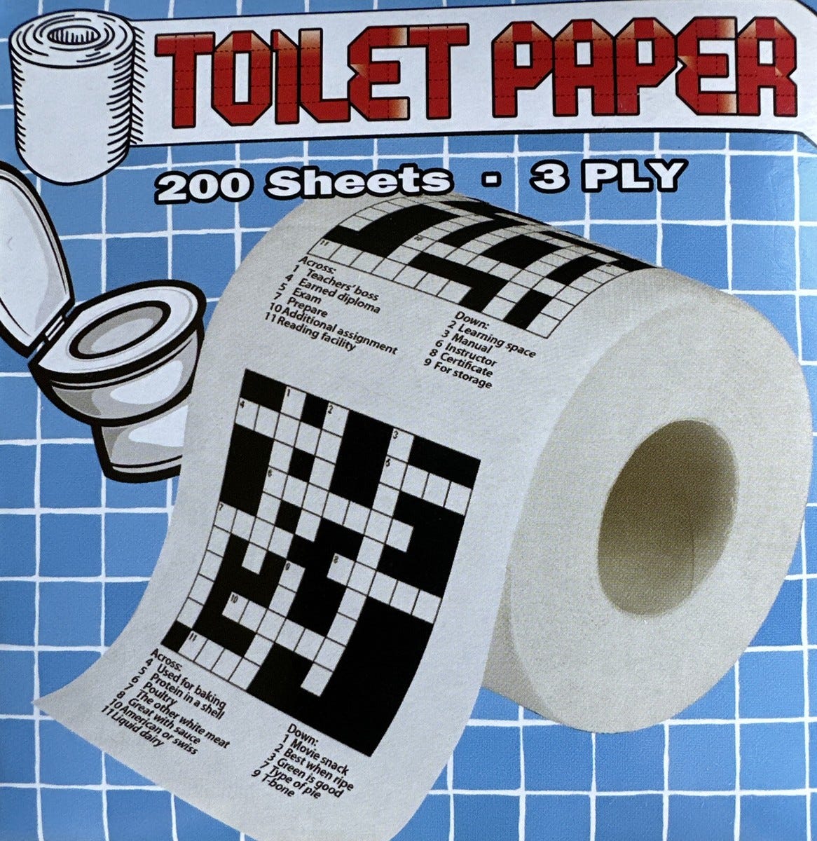 Toilet paper crossword puzzle with POO~POURRI toilet spray jingle bowls Gag  Gift | eBay