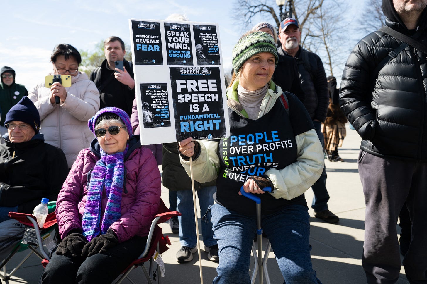 Conservative demonstrators protest outside the Supreme Court on March 18, 2024. (Photo by Saul Loeb / AFP via Getty Images.) Conservative demonstrators protest outside the Supreme Court on March 18, 2024. (Photo by Saul Loeb / AFP via Getty Images.)