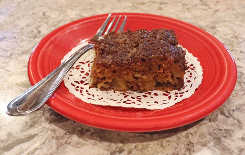 Fruit Cocktail Cake on plate