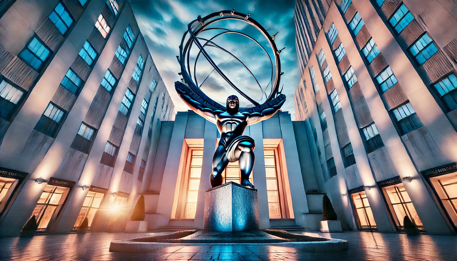 Ai-generated image of the Atlas statue at the Rockefeller Centre, NY