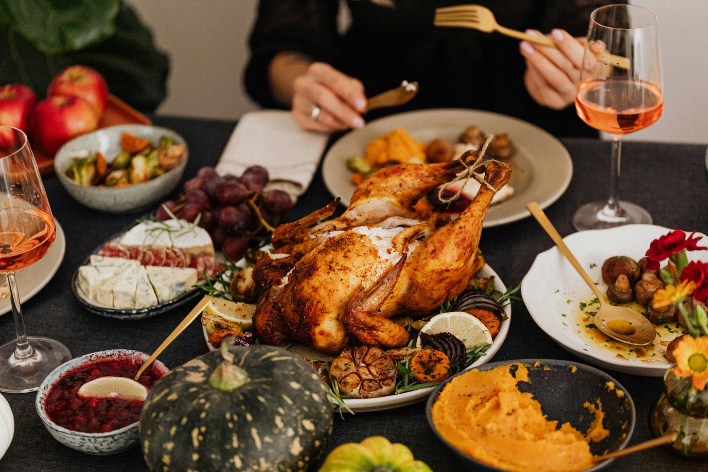 Photo by Karola G: https://www.pexels.com/photo/roasted-turkey-on-white-ceramic-plate-5718104/