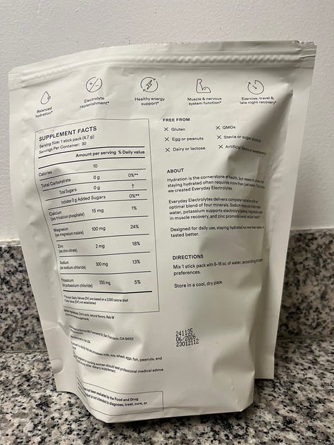 Proof that I bought electrolytes from Quince (lol)