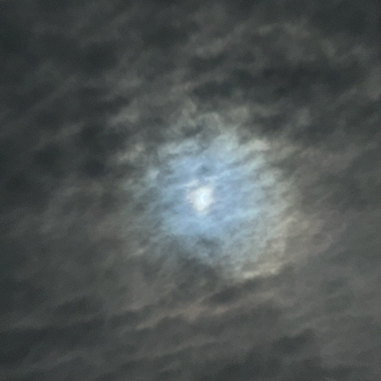 The view of the partial eclipse fifteen minutes before totality.